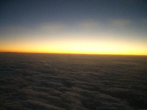 飛行機からの夕日